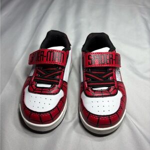 Marvel Spider-Man Red and White Toddlers Sneakers with Hook-and-Loop Strap